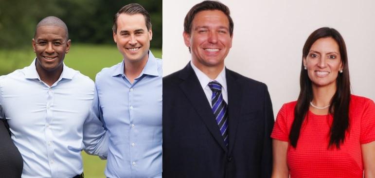Democratic candidates Andrew Gillum and Chris King and Republican candidates Ron DeSantis and Jeanette Nuñez are in a very tight battle in Floridas governor race.