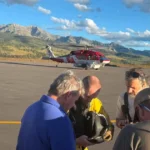 Emergency response near a crashed Cessna in a mountainous area near Telluride