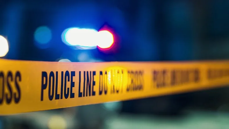 Police lights near a South Union Boulevard crash scene in Colorado Springs