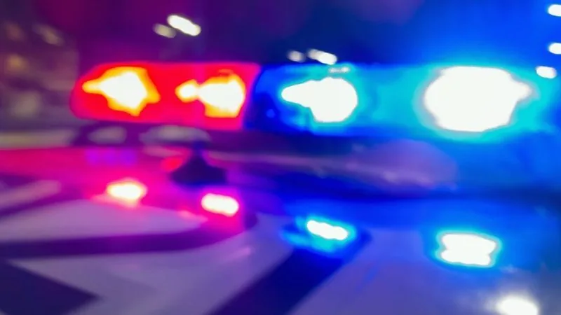 Colorado Springs police car at a nighttime scene after a hit and run dispute and arrest