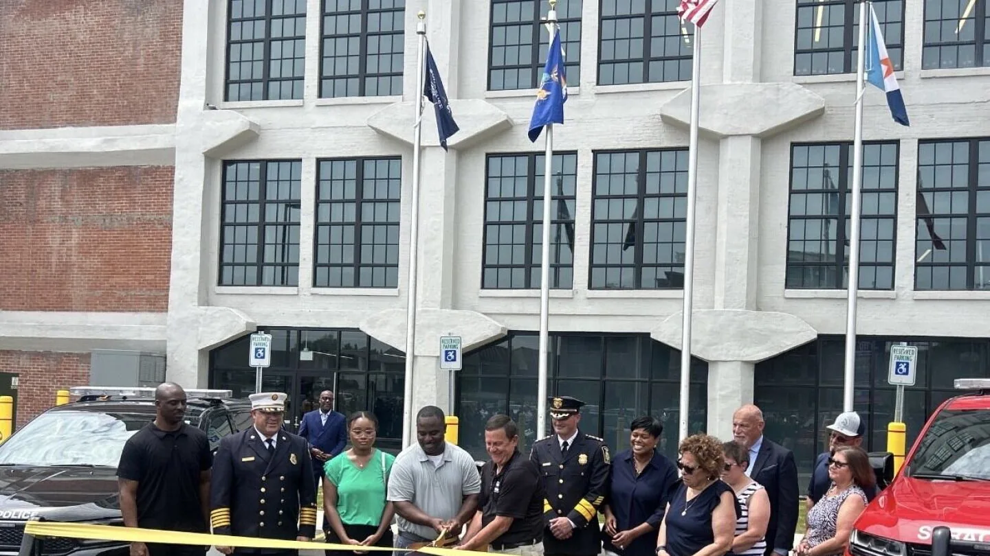 Syracuse police headquarters and officers during a recruitment effort