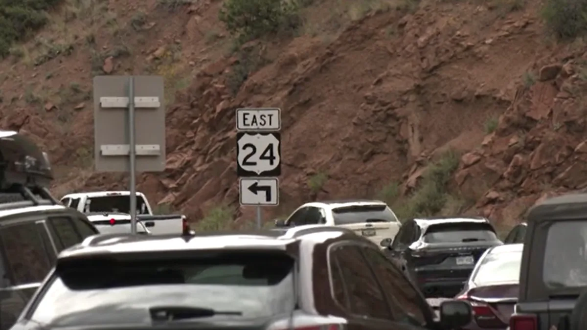 A Colorado highway stretch west of Colorado Springs where a motorcycle crash was reported